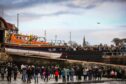 Arbroath's lifeboat Inchcape was launched down the town slipway for the final time in March. Image: Mhairi Edwards/DC Thomson