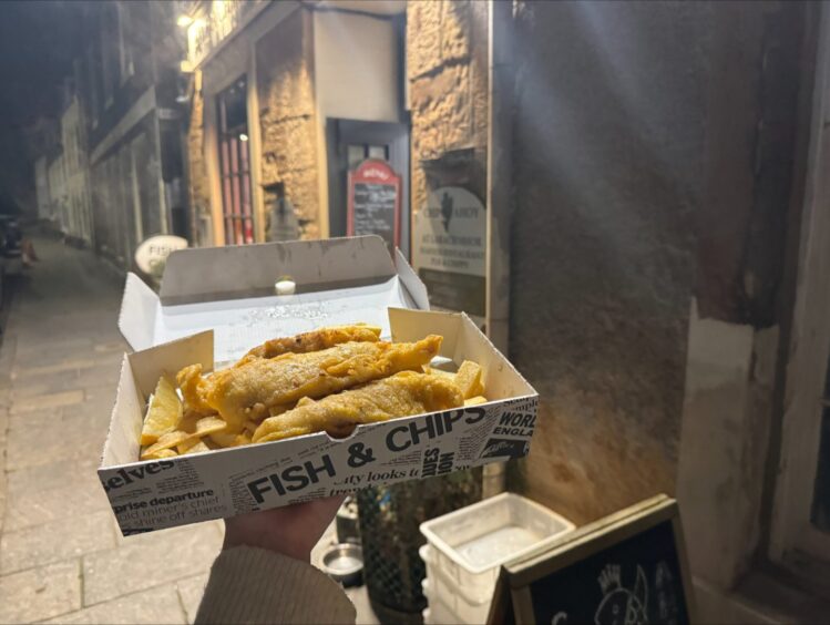 The battered haddock supper from Chip Ahoy, Pittenweem.