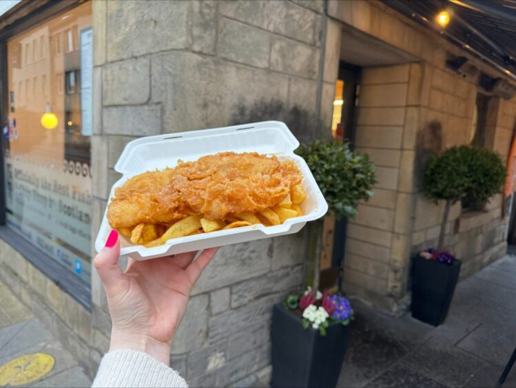 The battered haddock supper from Cromars, St Andrews.