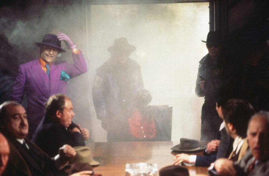 John Dair in a scene from the Batman movie in 1989 alongside Jack Nicholson. 