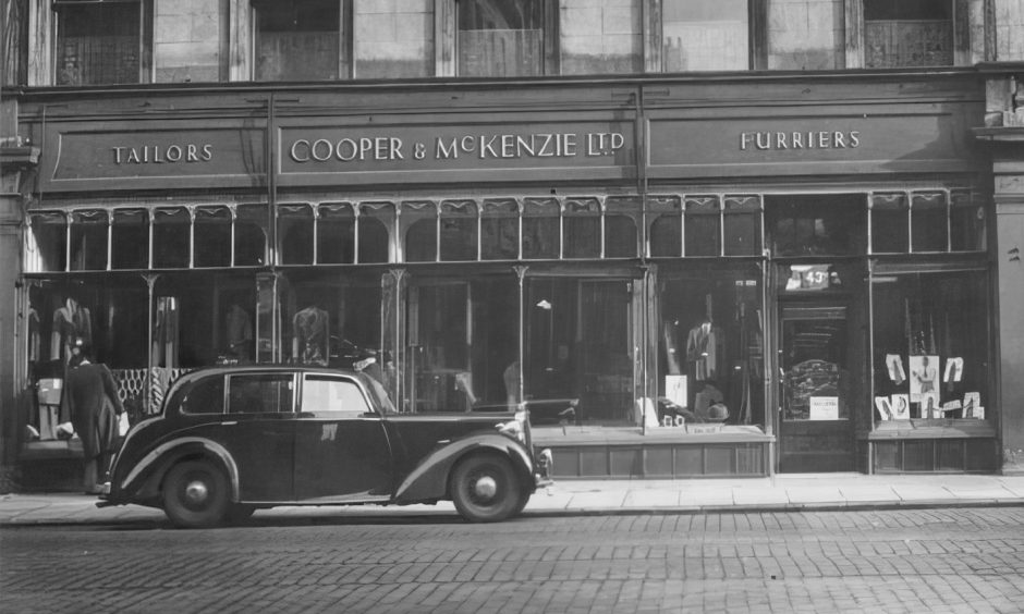 The famous shop front in 1946 in Reform Street, Dundee