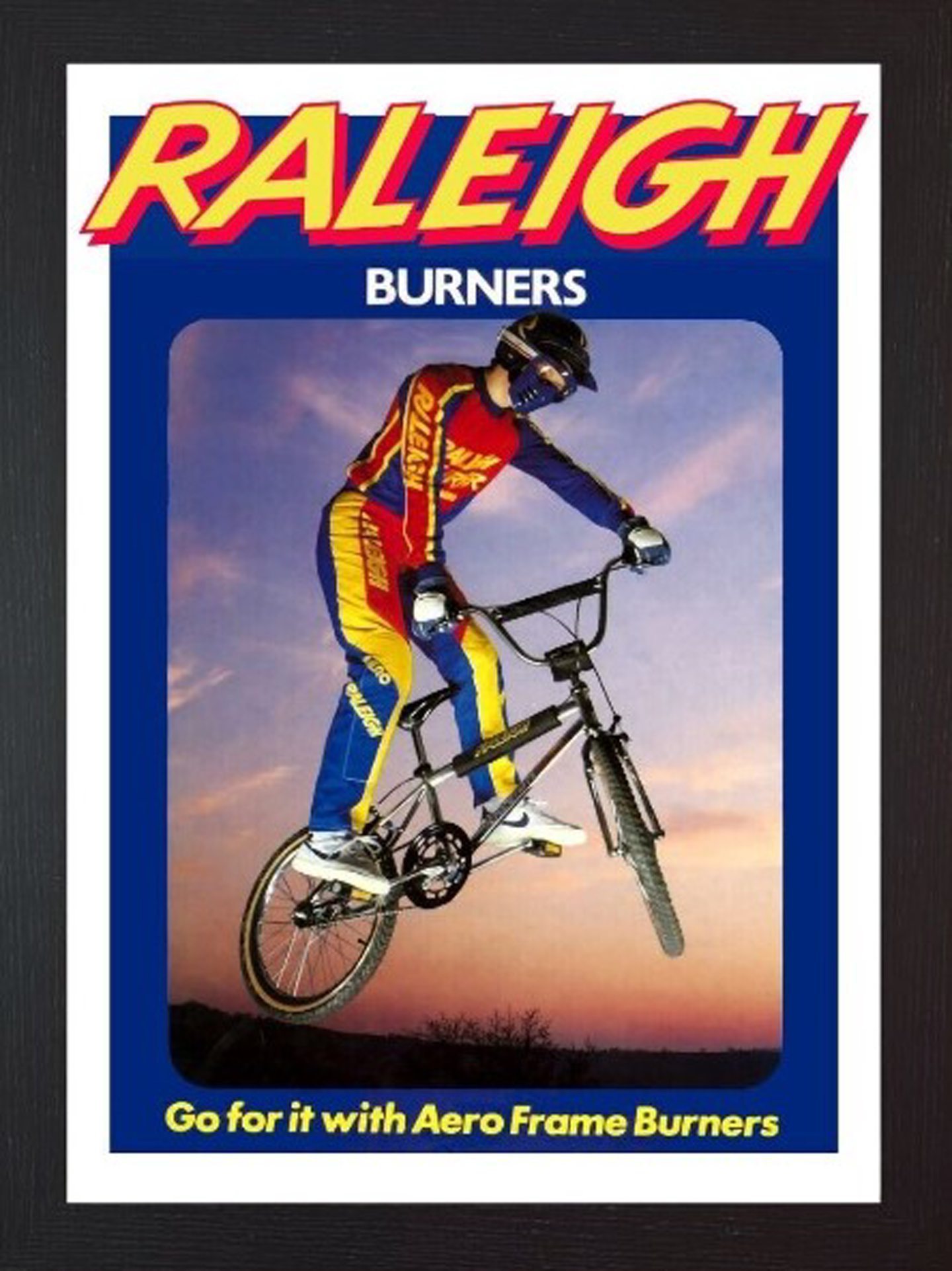 A man does a jump in an advert for Raleigh Burners 