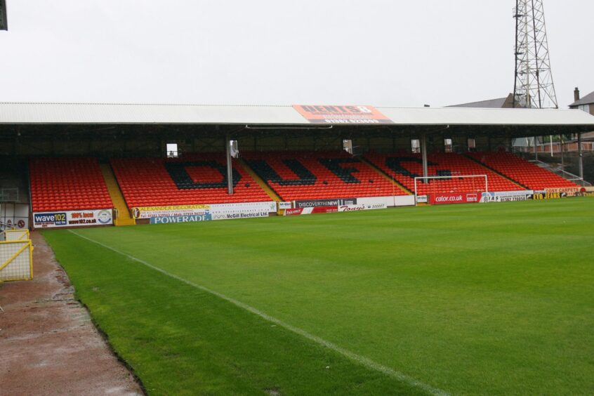 The Shed with seating following redevelopment at Tannadice Park