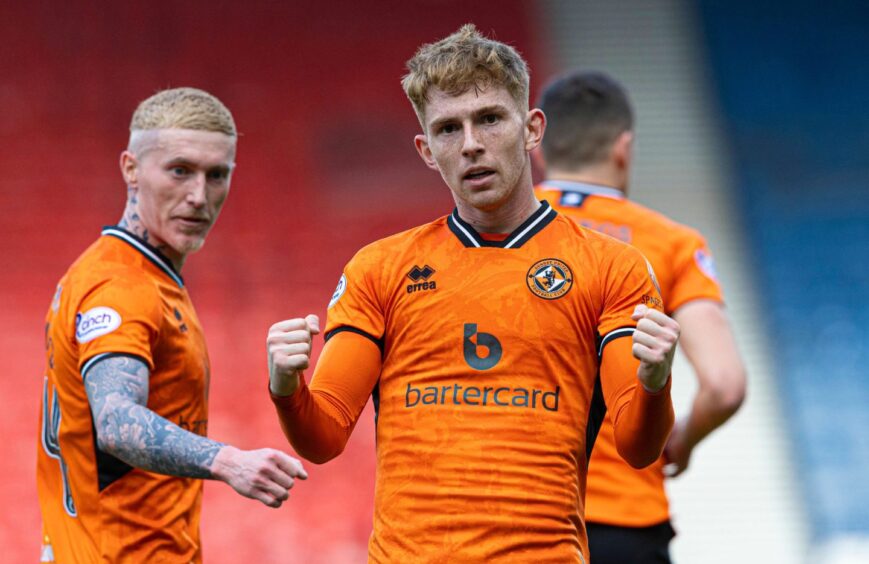 Kai Fotheringham celebrates at Hampden