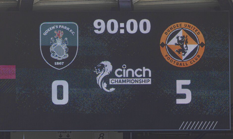 The scoreboard tells the story of a dominating display at Hampden