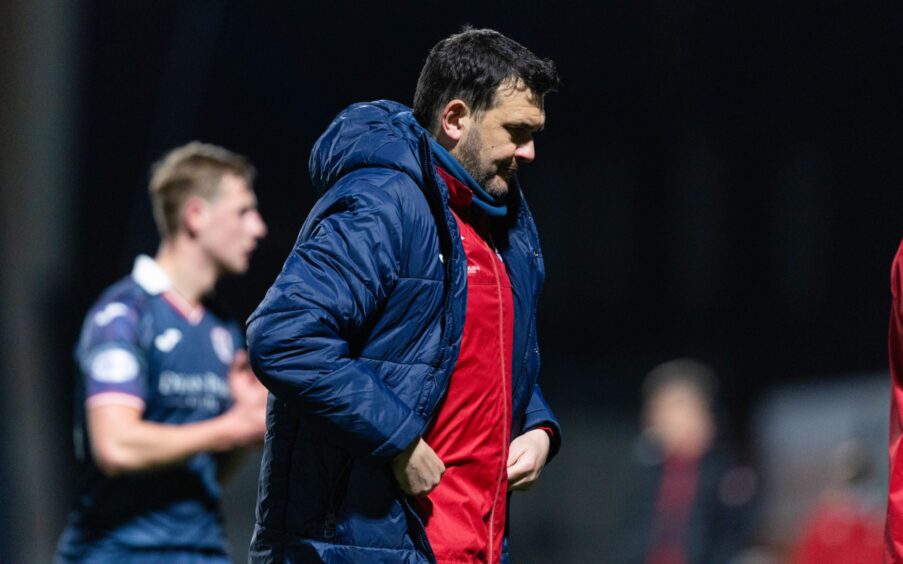 Manager Ian Murray looks in pensive mood after Raith Rovers' loss to Airdrie.