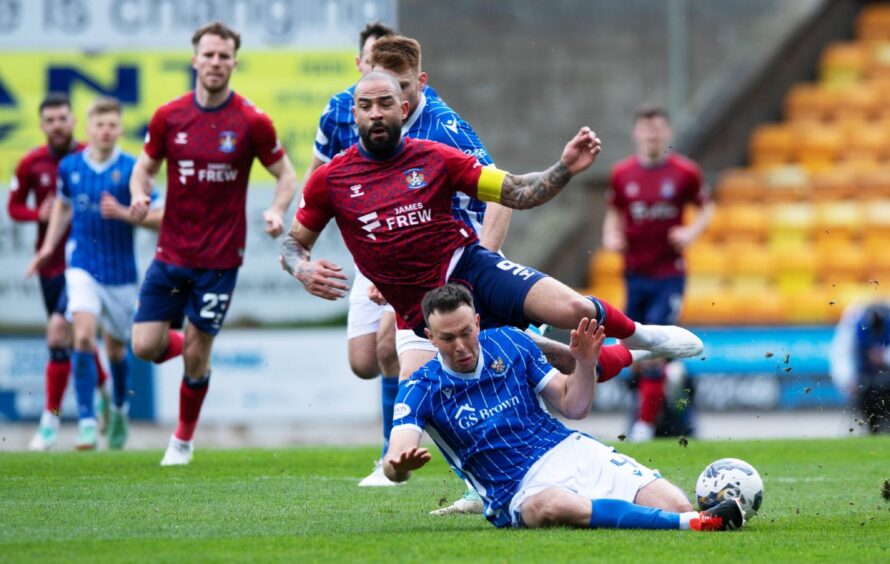 Kilmarnock's Kyle Vassell and St Johnstone's Andy Considine during Saturday's game. 