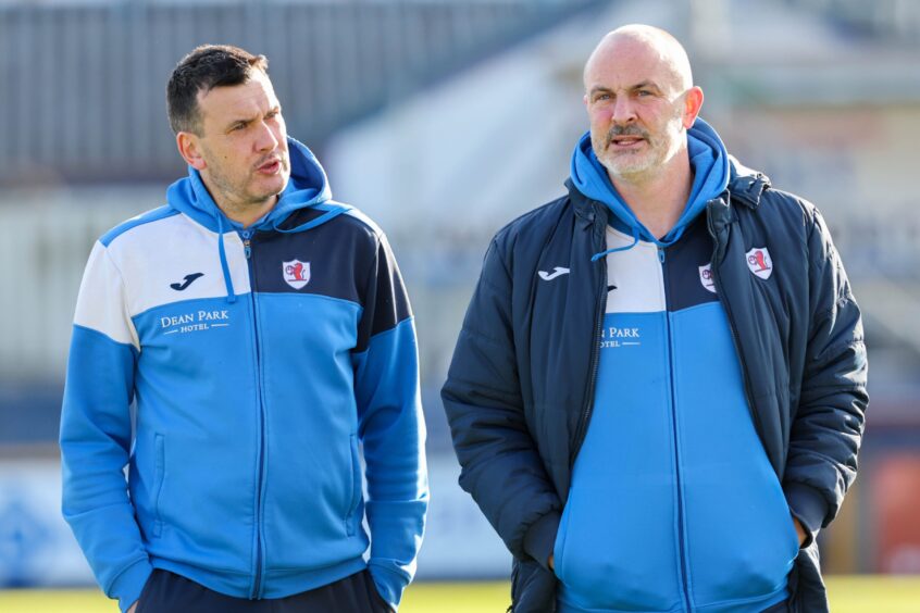 Raith Rovers manager Ian Murray and technical director John Potter before the match.