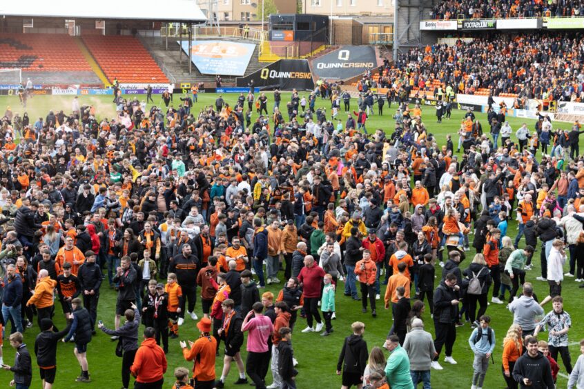 Craig Napier's full-time whistle sparked a pitch invasion.