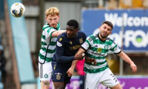 Dundee faced Celtic at Dens Park. Image: SNS