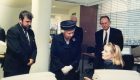 The Queen with teaching assistance Elizabeth Gibb at the University of Abertay library. Looking on is principal Professor Bernard King (left).