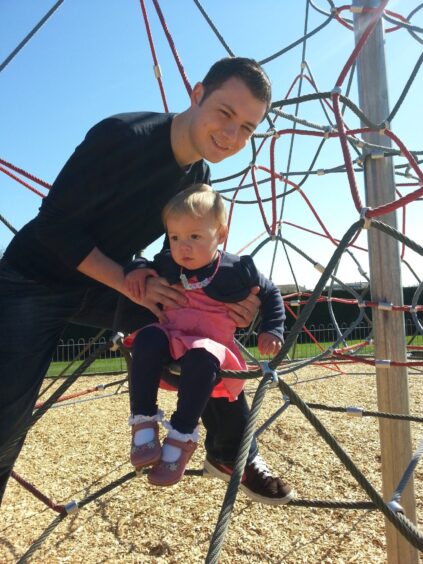 Andrew with his daughter Amber when she was aged 2/3.