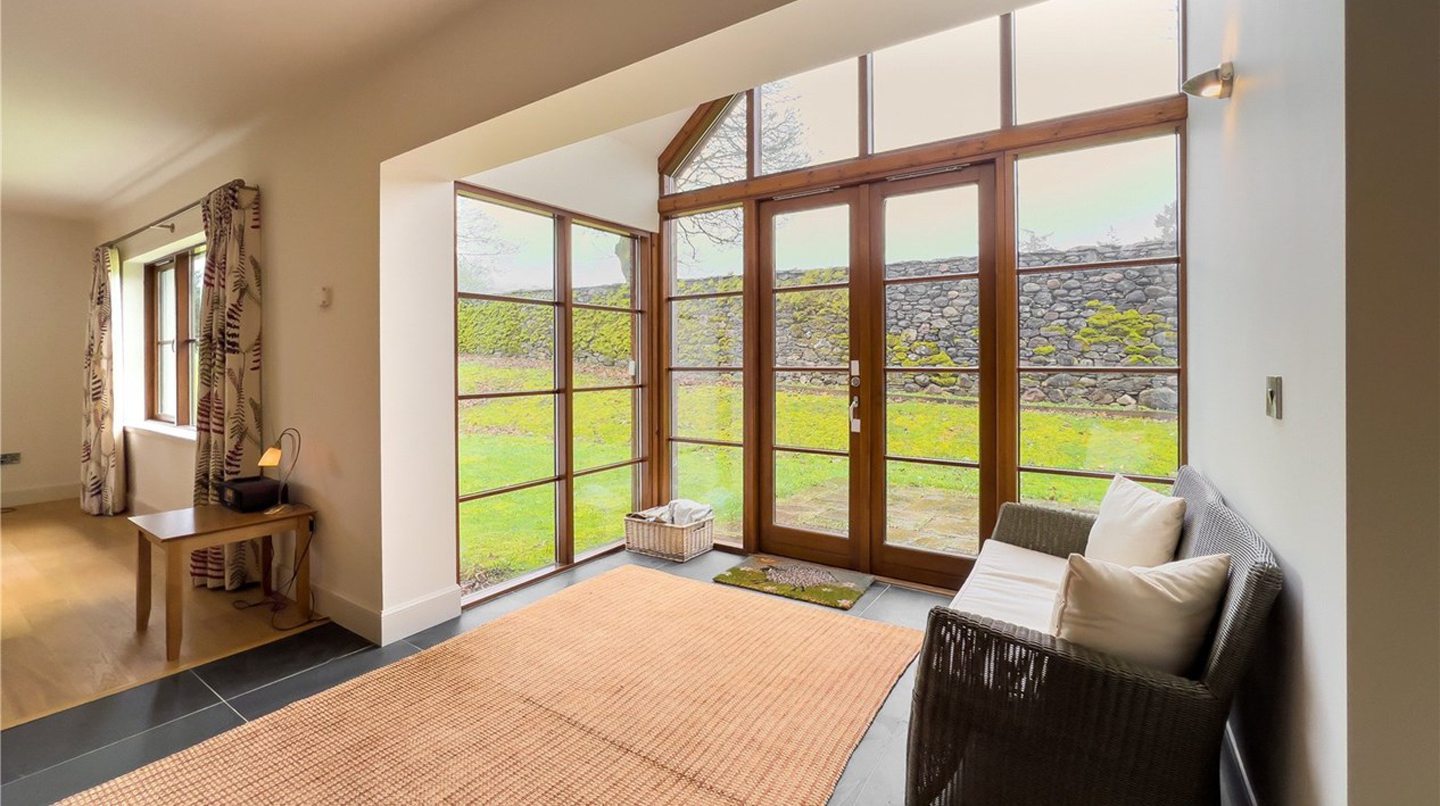 French doors leading to the garden.