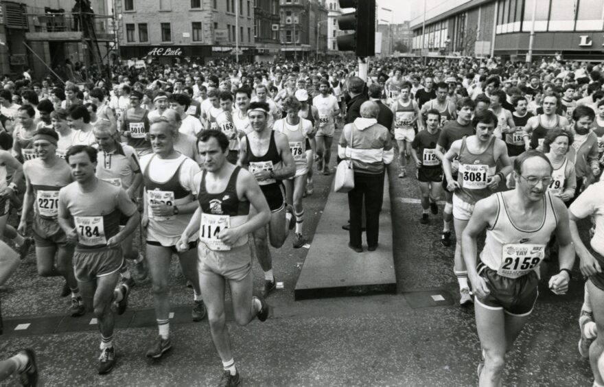 The marathon runners start the race at 10am from Dundee High Street. 