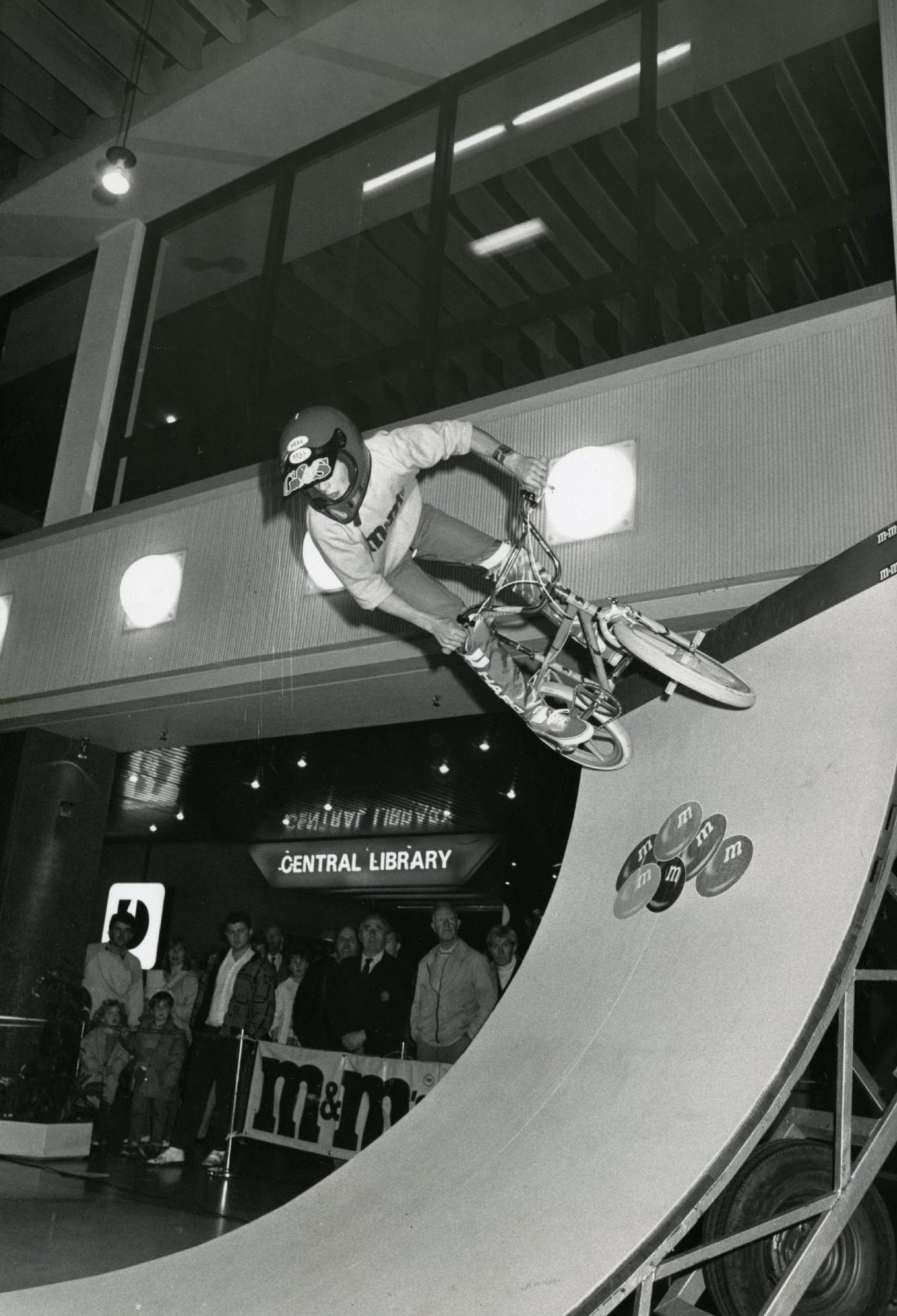 Scott Carroll of Broughty Ferry showing off on a ramp at the Wellgate Centre in 1985.