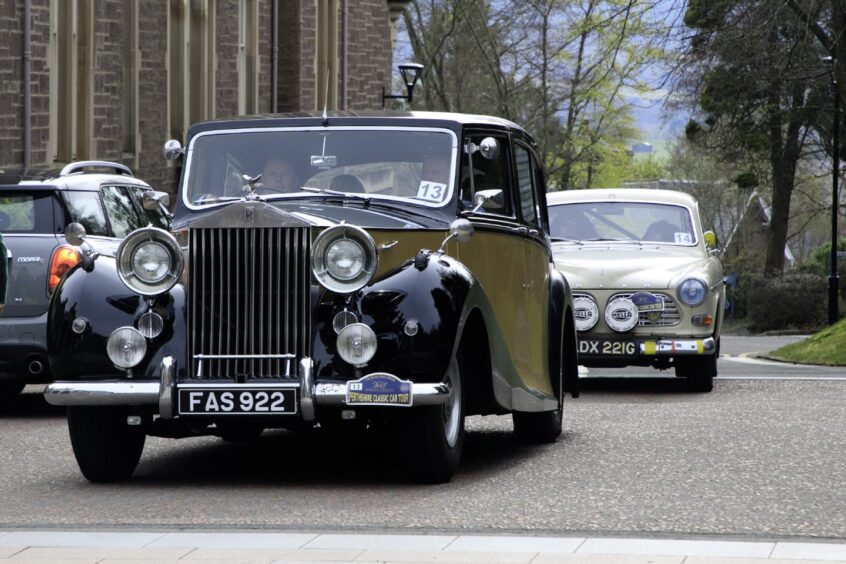 Rolls Royce being driven into grounds of Crieff Hydro Hotel