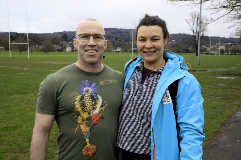 Steven McCready and his wife Emma at the parkrun at Perth's North Inch