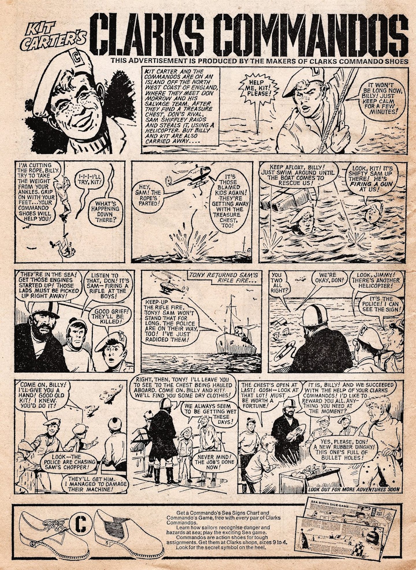 The comic strip with the adventures of Kit and his chums. 