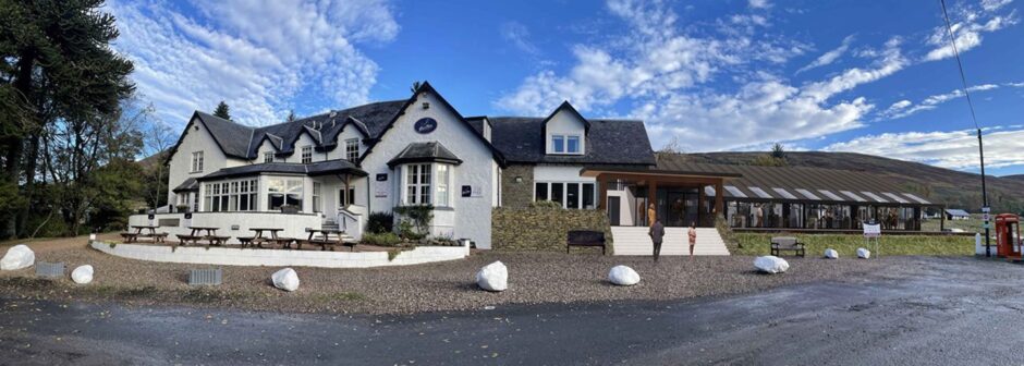 Photomontage of how a Glen Clova Hotel function suite extension would look.
