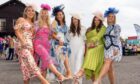 six ladies in a row all dressed up for ladies day at Perth Races