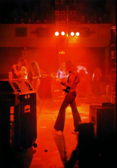 Deep Purple play through smoke in Dundee.