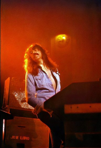 Jon Lord of Deep Purple playing keyboards in Dundee.