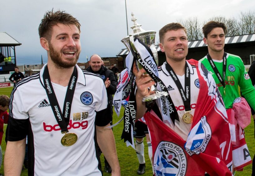 Ross Docherty, left, while at Ayr United