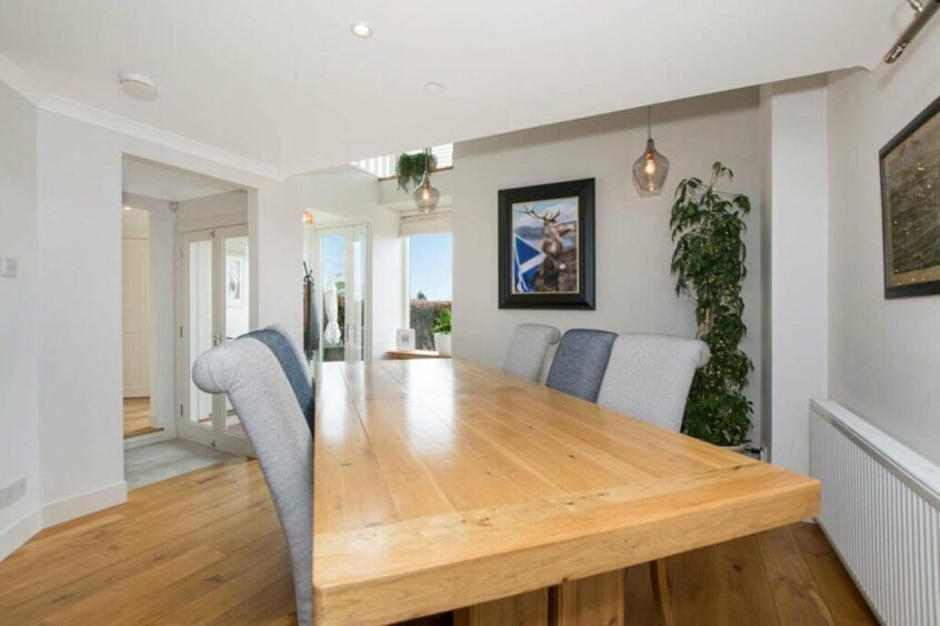 Dining table in home 