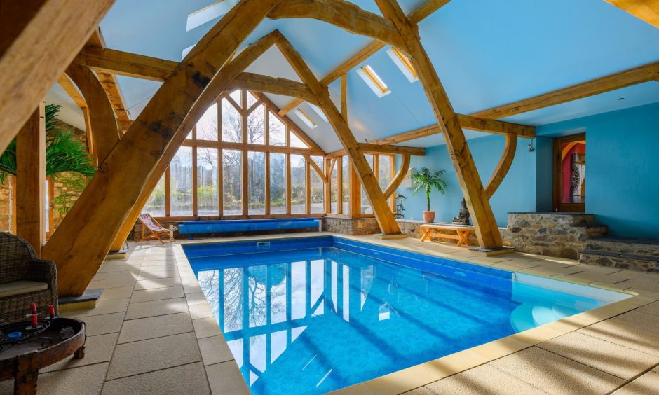 The indoor pool at Easter Campsie Farmhouse.