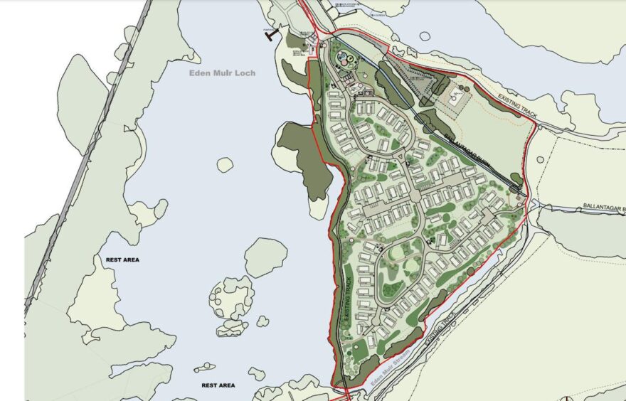 The proposed layout of the holiday park at Eden Springs Fishery.