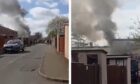 Smoke billowing from the house fire on Carfrae Drive in Glenrothes. Image: Supplied