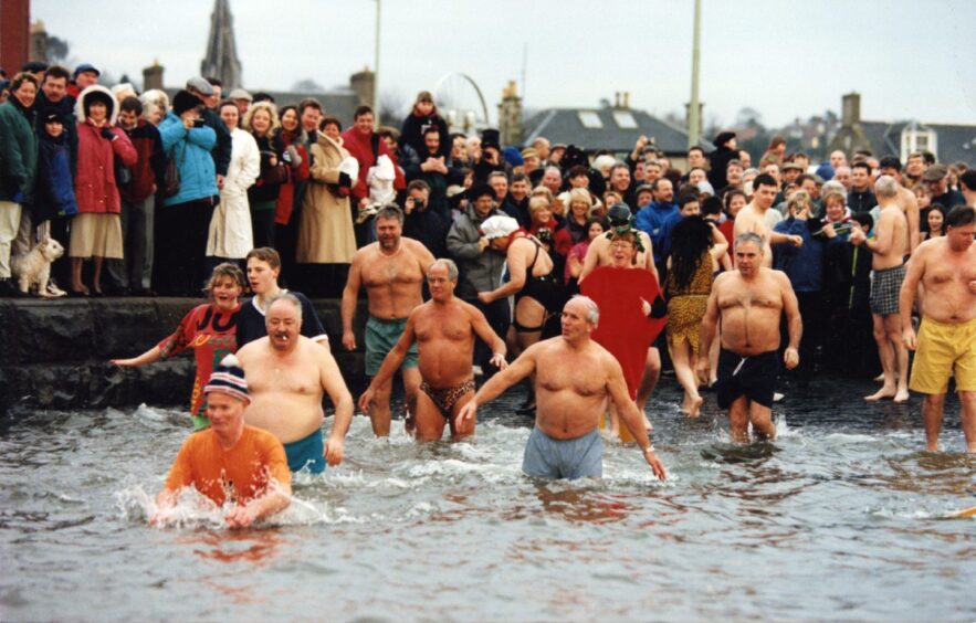 New Year's Day Swim at Broughty Ferry in 1999.