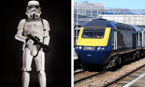 A train travelling to Dundee was diverted back to Aberdeen over 'Stormtrooper'.