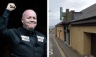A split image of John Higgins and the Tivoli Snooker Club in Dundee.