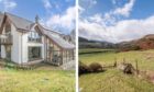 The for-sale property in Coshieville, five miles west of Aberfeldy, has far-reaching views from its elevated, rural location.