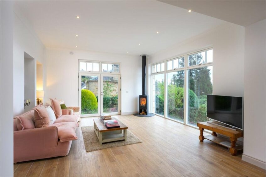 The open plan living room within the extension. 