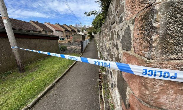 Police sealed off the passageway in Inverkeithing