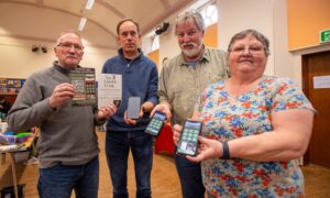 KDT members (from left) Jim Stewart, Antony Gifford, Ally Bruce and Heather Kelly at the app launch. Image: Kim Cessford/DC Thomson