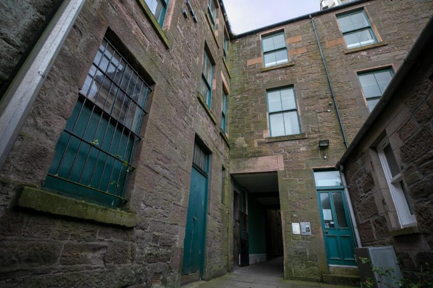 Queen's Close former homeless unit in Montrose town centre.