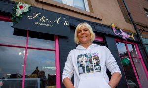 Jaime McMillan outside J&A's in Coupar Angus. Image: Kenny Smith/DC Thomson
