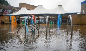 Bell's Sports Centre after it flooded in October. Image: Kenny Smith/DC Thomson