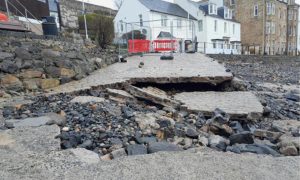 The slipway at Kinghorn harbour was damaged and needs repairs