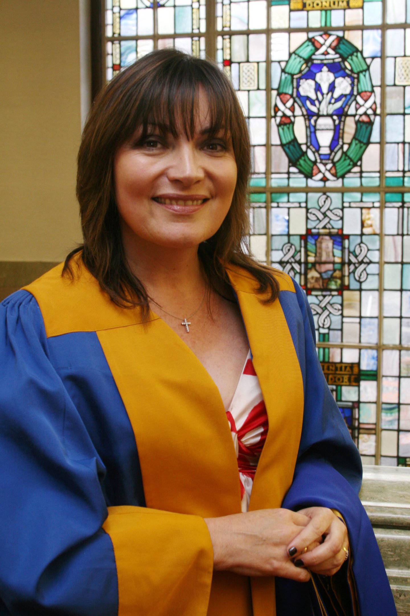 Lorraine Kelly wears a gown following her honorary degree in 2008.