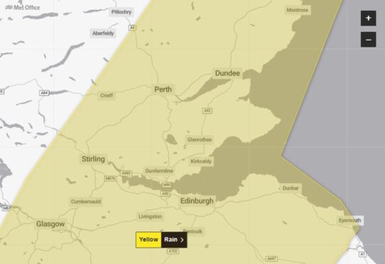 Warning Of Heavy Rain Issues Across Tayside, Fife And Stirlingshire