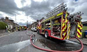Three appliances were called to the scene of the Pratt Street fire in Kirkcaldy