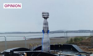 The new sculpture in Broughty Ferry.