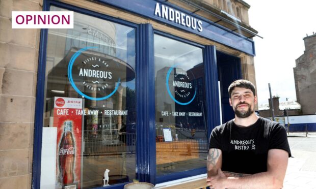 To go with story by Rebecca Baird. RB column Andreou's Dundee closure Picture shows; Andrew McDonald, owner of Andreou's Dundee. . Nethergate. Supplied by Image: Gareth Jennings/DC Thomson.  Date; 2022