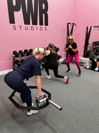 Participants exercising at women-only gym PWR Studios in Broughty Ferry.