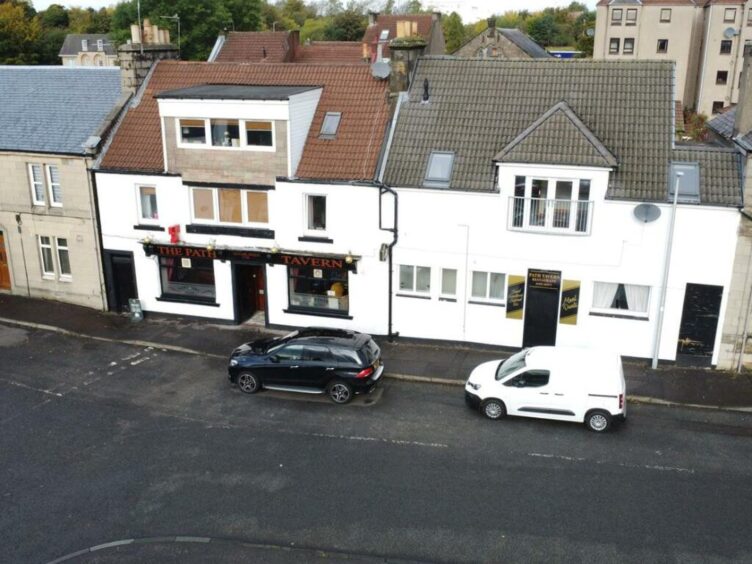 Aerial shot of the Path Tavern in Kirkcaldy. 