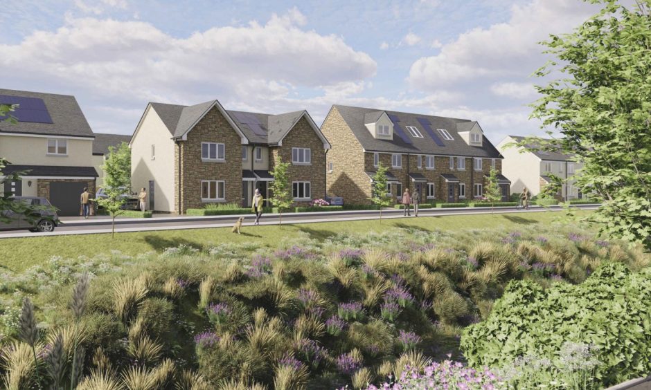A CGI image of how the new Cupar North homes will look.